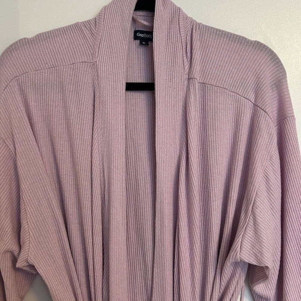 GAP GapBody XL Long Sleeve Ribbed Belted Robe Pink G1126XRDMA Loungewear - Picture 4 of 10